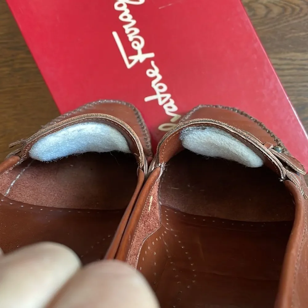 Vtg Salvatore Ferragamo “Varo” mahogany/brown slip on loafers‎ on original box
